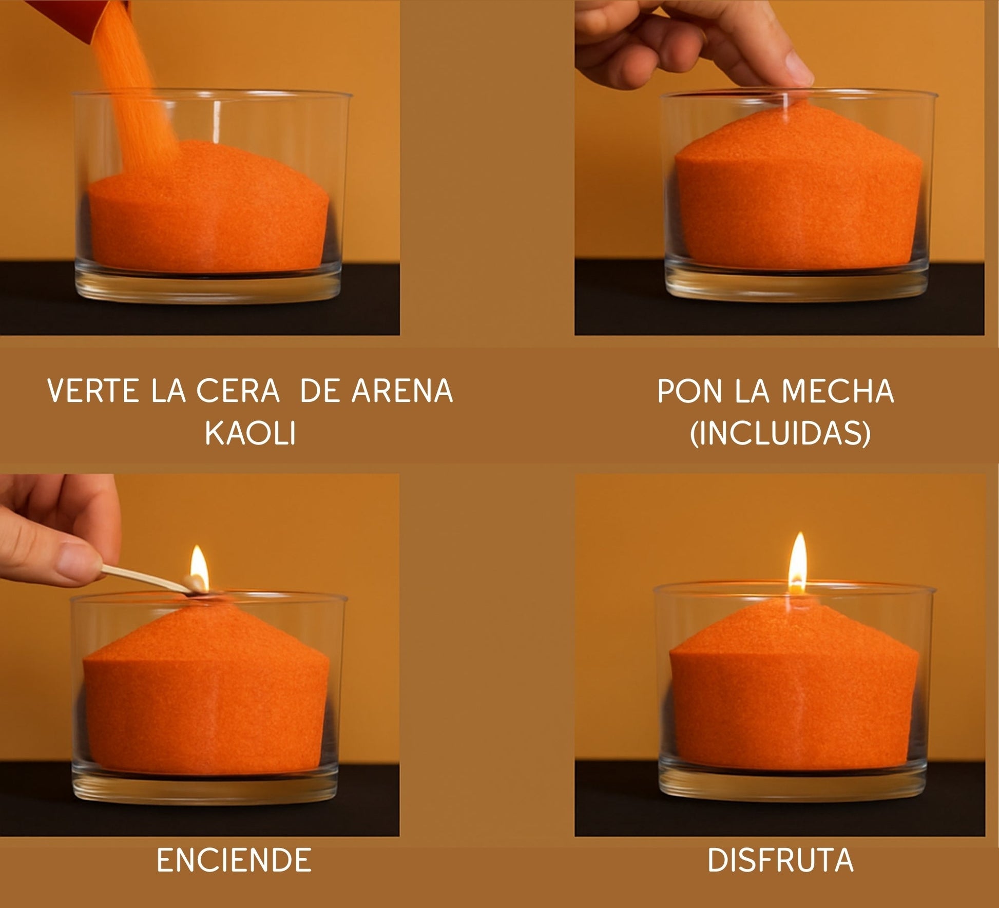 Cera de arena: Pack Energy + Nude - 1kg - (Canela + Sin aroma) - Kaoli - The candle revolution
