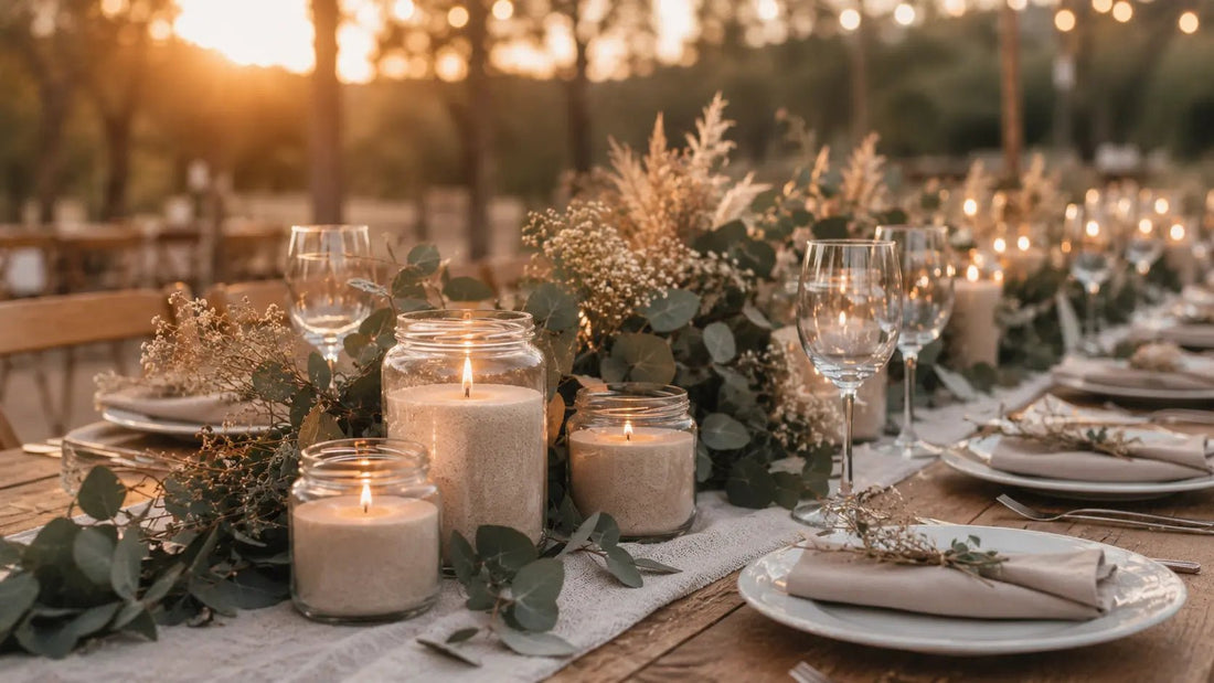 Centros de mesa con velas de arena: la idea que está arrasando en bodas y cenas de verano - Kaoli - The candle revolution