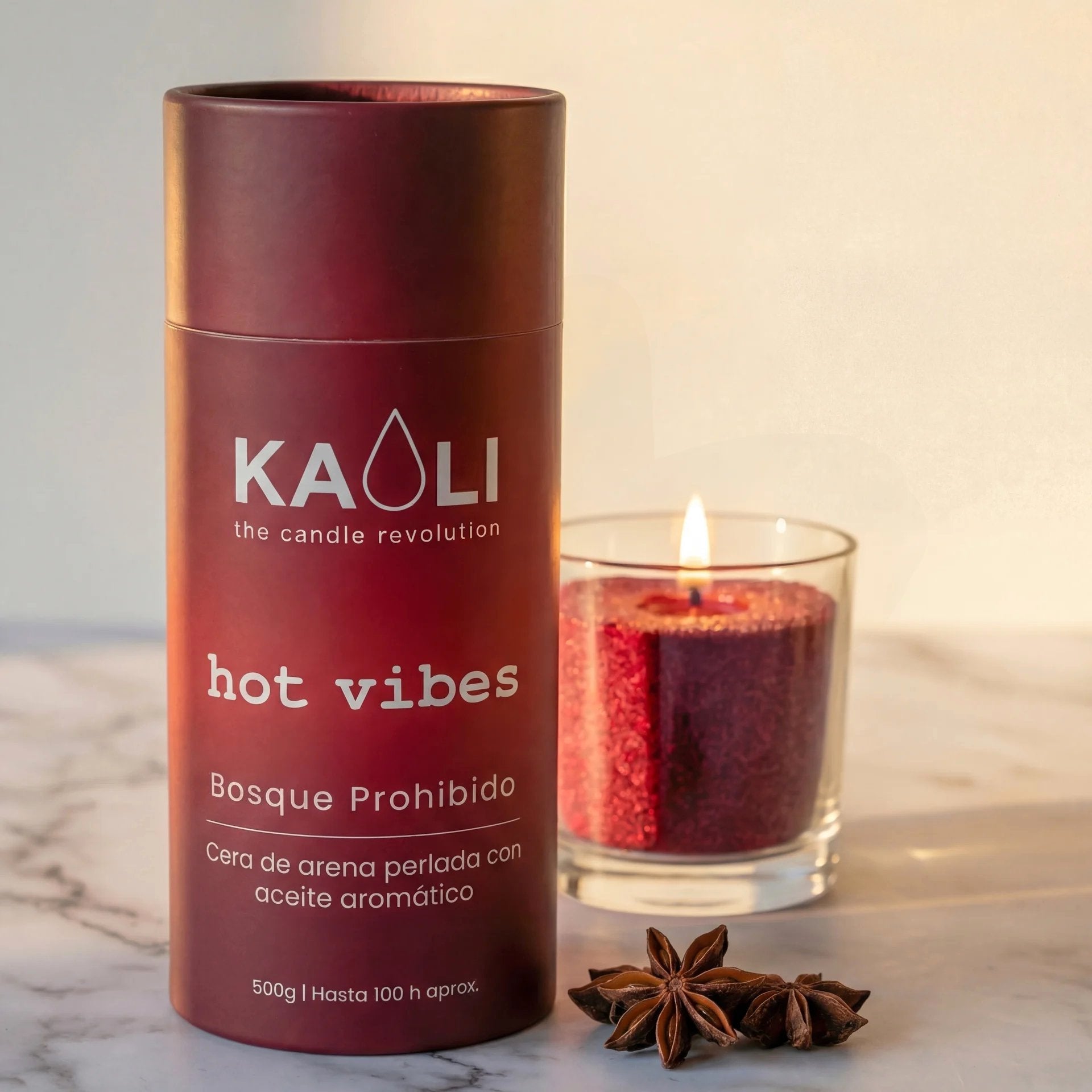 Cera de arena natural, 500g (Vainilla y Sándalo) - Kaoli - The candle revolution