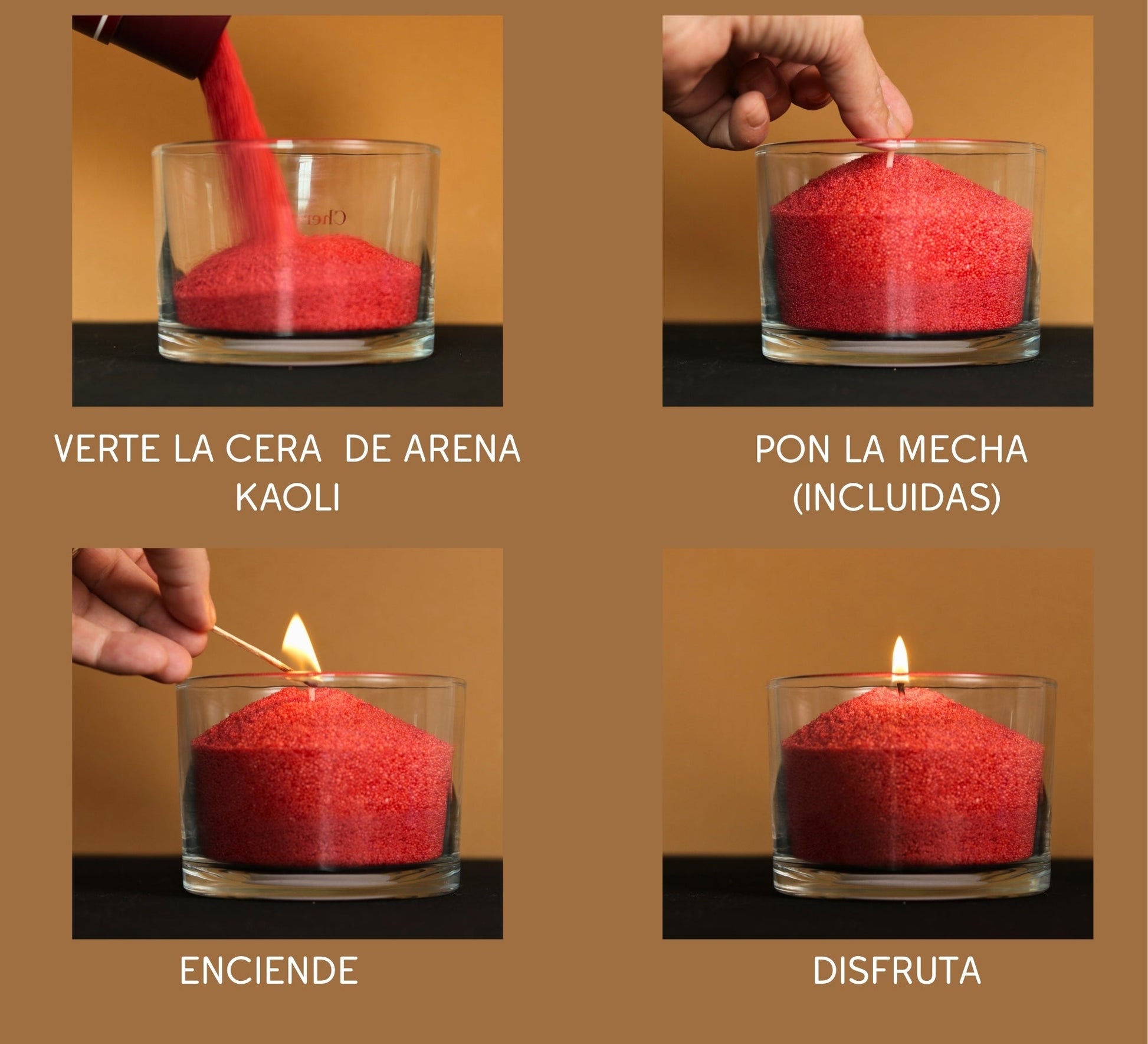 Cera de arena: Pack Hot + Nude - 1kg - (Vainilla y sándalo + Sin aroma) - Kaoli - The candle revolution