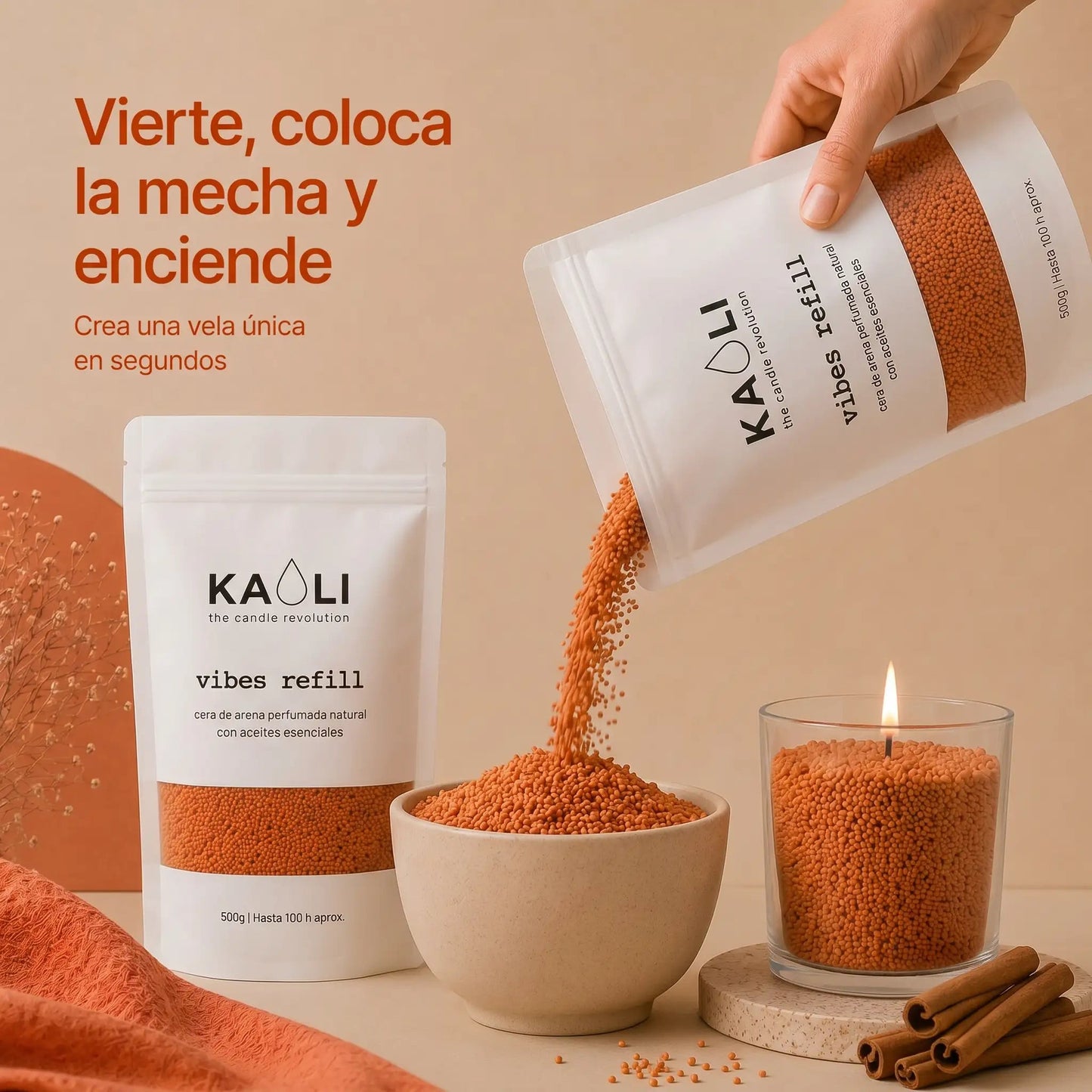 Kaoli Refill Canela 500 g - Kaoli - The candle revolution