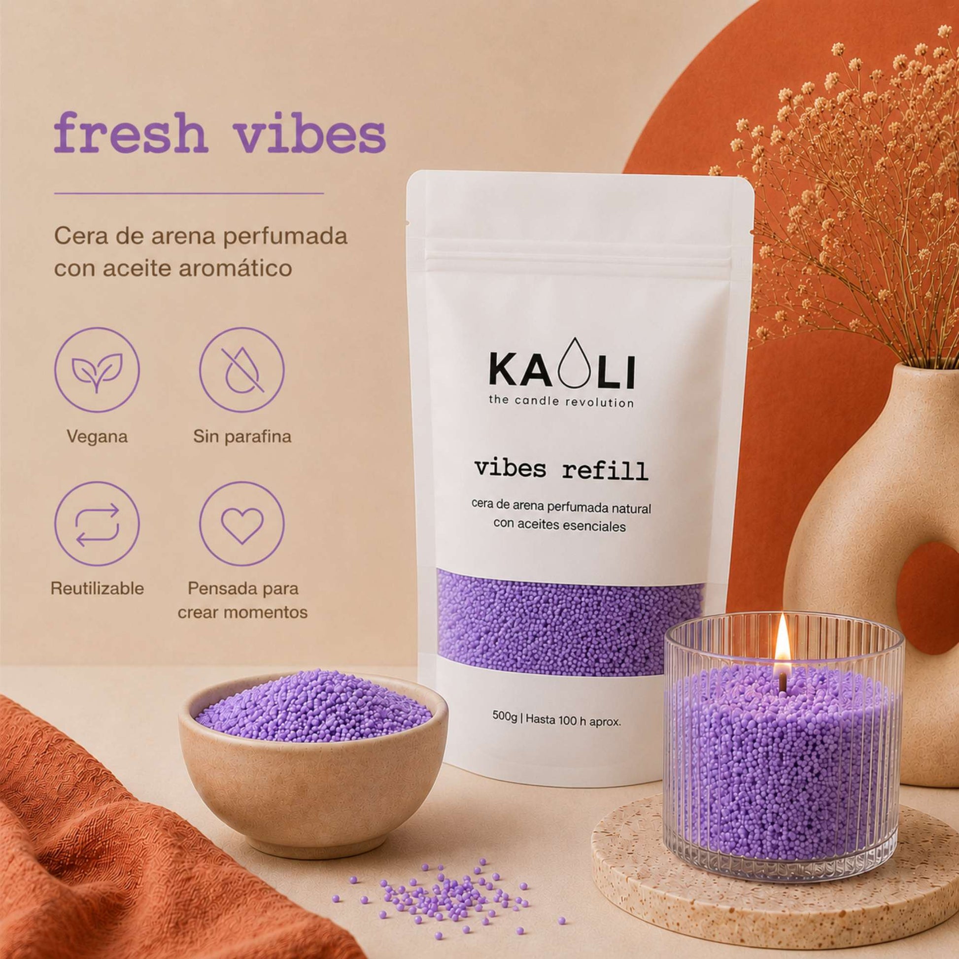 Kaoli Refill Lavanda 500 g - Kaoli - The candle revolution